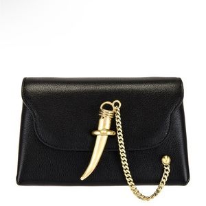 Sancia brand- The Anouk Tooth Bag; black, leather. Incl box & dust bag (Revolve)